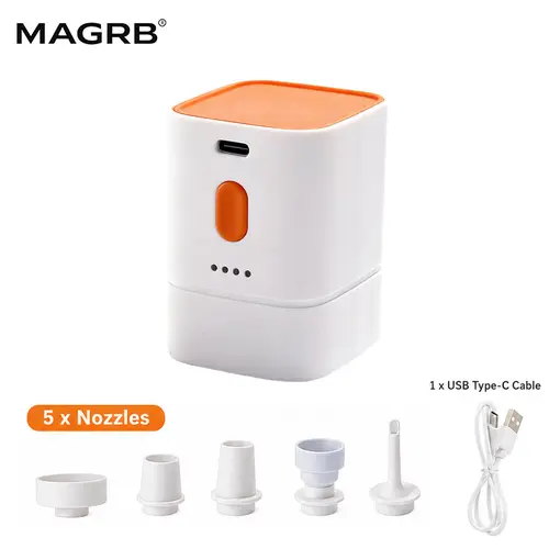 Margrb Portable Mini Air Pump for Air Mattress & Pool Floats, Fast Inflate & Deflate Camping