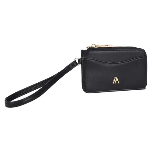 Vegan Leather Zip Wristlet Wallet, Women's Fashion Wallet