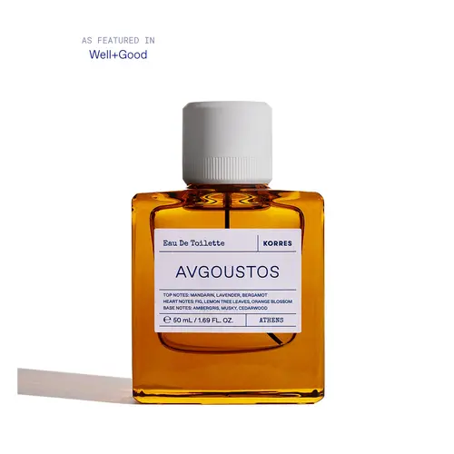 Avgoustos Eau de Toilette, Fig & Citrus Spray, Unisex Scent with Mandarin Lavender Bergamot, Fig Lemon Leaf Middle, Ambergris Cedarwood Base, Fruity Woody Aroma for Women & Men, 1.69 Fl Oz | KORRES