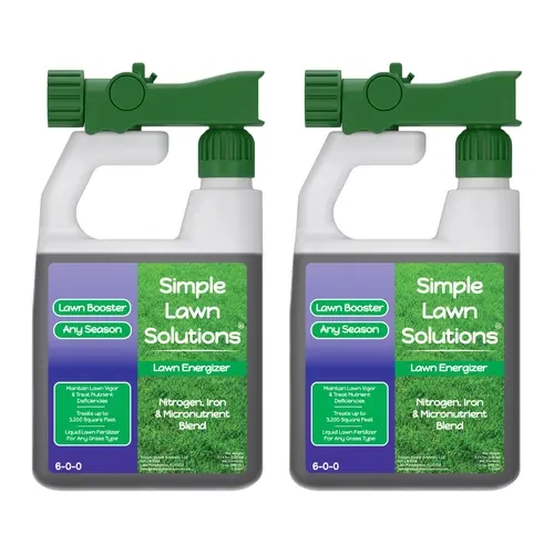 Liquid Iron & Nitrogen Lawn Fertilizer Lawn Booster 32oz Duo - Fast Green Grass Energizer - Lawn & Turf Care - Ready-to-use Attached Sprayer - 32 oz