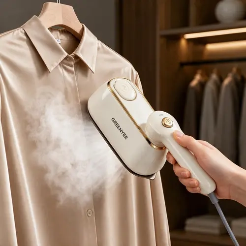 GREENYEE 2-in-1 Garment Steamer & Iron, 5s Fast Heat-Up, 120V Input, Ceramic Sole, Large Iron Plate, 1-Touch Operation, Powerful Steam, Foldable Handle, Compact Form Portable Steamer for Home & Travel,sohochic