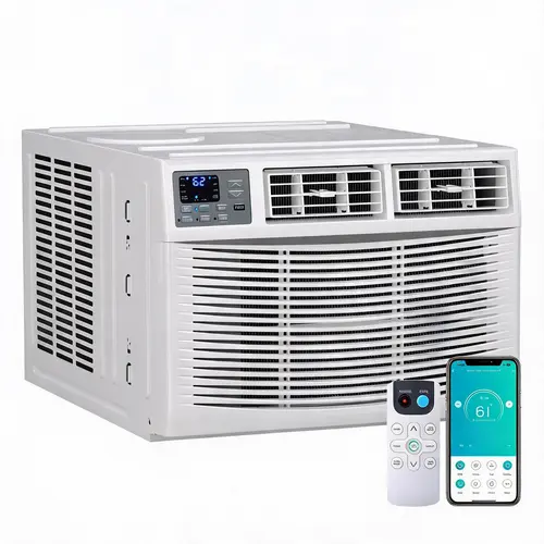 Garvee 12000 BTU Smart Window Air Conditioner & Heater Combo - Quiet Energy Efficient 7-in-1 Cooling, Heating, Dehumidifier & Fan - WiFi & Remote Control - Works with Alexa - For Large Rooms up to 550 Sq Ft - Easy Install