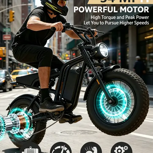 Heiha Electric Bike for Adults, 1500W All-Terrain Mountain Ebike with 34 MPH Speed, 20”×4.0” Fat Tires, Shock Absorption, Removable Battery with Battery Key,camping essentials, Removable Battery Charges Indoors, Bicycle toolupgrade