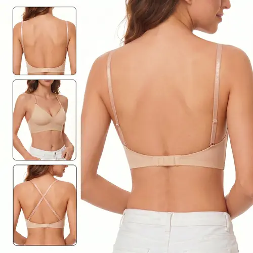 LUCKMEEY Low Back Backless Bras for Women Seamless Invisible Backless Bra Lightly Lined Demi Multiway Bra Multiway Straps Convertible Halter Bra Everyday#tiktokshopbacktoschool#sohochic
