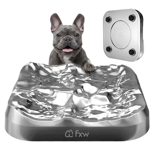 FXW IntoFlow Premium Stainless Steel Dog Lick Mat - Silicone Upgrade, Durable Easy-Clean Textured Enrichment Pad, Focus Aid for Rainy Days Baths & Xylitol-Free PB, Frozen Yogurt Treats | Patent Pending Puppy Lick Mat