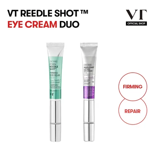 [VT COSMETICS] EYE CREAM DUO | #1 viral PDRN Micro-Vibration Eye Applicator cream with Reedle shot, Peptide, Collagen | Fine Lines, Wrinkles, Dark Circles, Puffiness & Firming Care | Under-Eyes, Crow's Feet, Smile Lines | Korean Skincare Anti-Aging