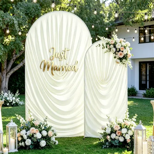 6FT/7.2FT Ruched Wedding Arch Backdrop Cover, StretchFabric Curved Arch Cover for Wedding Ceremony, BabyShower, Birthday Party, Photo Booth & Event Decorationsfallhomedecor,halloween decor 2026,halloween deco