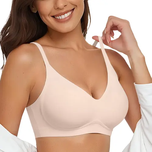 Womens Wireless Jelly Bras Comfortable Push Up Bra No Underwire Gel Bra Full Support Lift Everyday Seamless Tshirt Bras