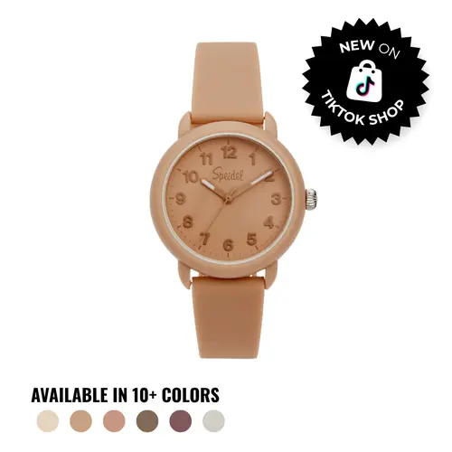 Speidel Eco Nude Fashion Watch 34mm - Unisex Elegant Quartz Fashion Watch, Round Face, Soft-Touch Silicone Strap, Easy-Read Dial, Daily Wear, Light Allday Wear