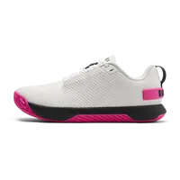 NOBULL Women's Outwork Flex Shoe in Classic White Pink Glo - OG Strength Training Shoe, Durable Gym Trainer, Lifting Sneaker