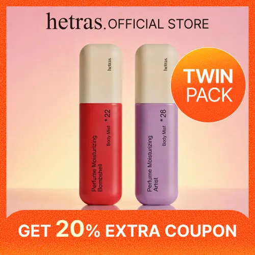 [hetras] Perfume Body Mist 2ea - SIGNATURE Scent Duo  | Bombshell & Artist Scent Set | Moisturizing Niacinamide Body Spray |  Body Glow, Smooth Skin | for Texture & Uneven Skin tone | Long-Lasting Skin Scent | Korean Skincare (4.06 fl oz each)