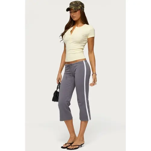 Milene Contrast French Terry Capri Pants