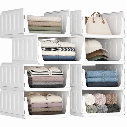 Lifewit Large Stackable Closet Organizers & Storage Bins for Clothes, Sweaters & Pants, Space-Saving Shelf Organizers for Bedroom, Dorm, RV & Pantry