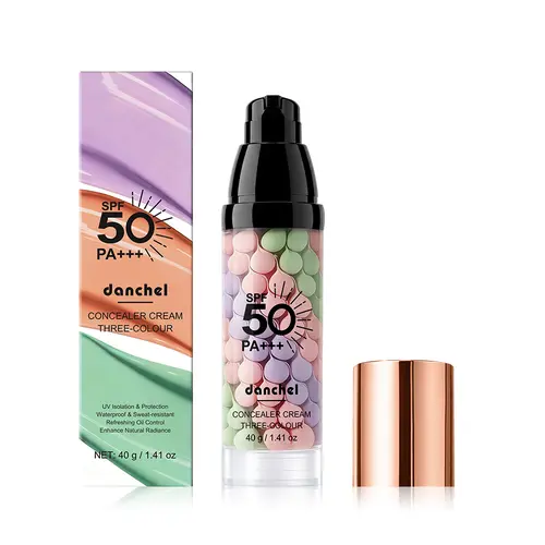 3-in-1 primer for face before makeup, sunscreen isolation cream, SPF 50, one-step color corrector for face