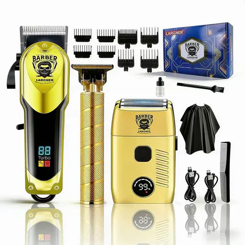 Professional Men's Haircut Kit, High-Power Electric Trimmer, Hair Clipper, Cordless Rechargeable Clippers, Oil Head Carving, Reciprocating Electric Shaver, USB Fast Charge, Portable Storage, Cordless Barber Trimmer