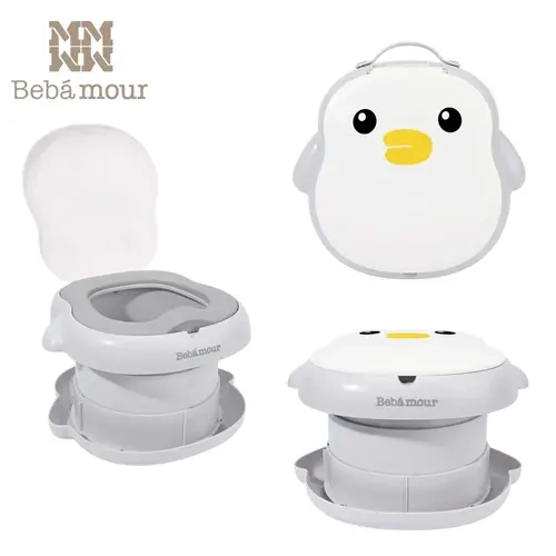 BEBAMOUR Manual Foldable Potty Trainer for Toddlers 0-3 Years, Compact Plastic Travel Potty for Boys & Girls, Unisex Curved Design with Liners & Bag Included, Potty Trainer Toddler,sohochic