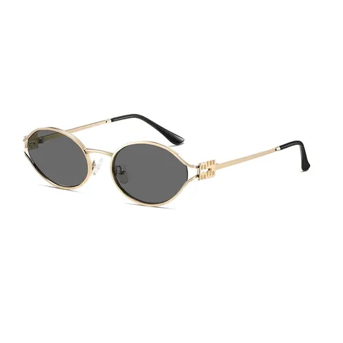 Kimorn Retro Oval 90s Style Compact Metal Frame Sunglasses for Women - UV400 Protection, Streetwear, Casual Daily Wear, Stylish Accessories for Women