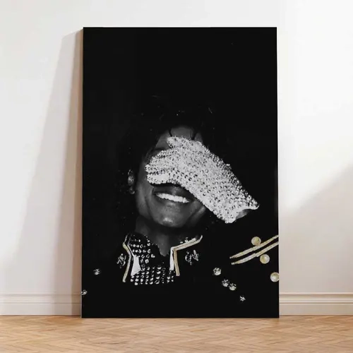 Michael Jackson Celebrity Iconic Pop Legend Glove Portrait Poster - Black Minimalist Statement Art, Artistic Decorative Prints, Bedroom Decor, Gallery Wall Prints, Modern Home Decor,sohochic
