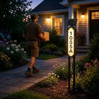 Solar Address Sign, Lighted House Numbers, Waterproof Solar Powered LED Address Plaque for Easy Delivery & Night Visibility, Outdoor Illuminated House Number Sign for Front Yard & Driveway, Wall-Mounted or Ground Stake, 3 Light Modes, #sohochic