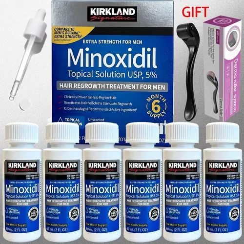 Kirkland Minoxidil 5% Hair Growth Liquid Haircare Product | Targets Fine Strands, Improves Thinning & Baldness, Boosts Lengthening, 3-Month Supply,sohochic