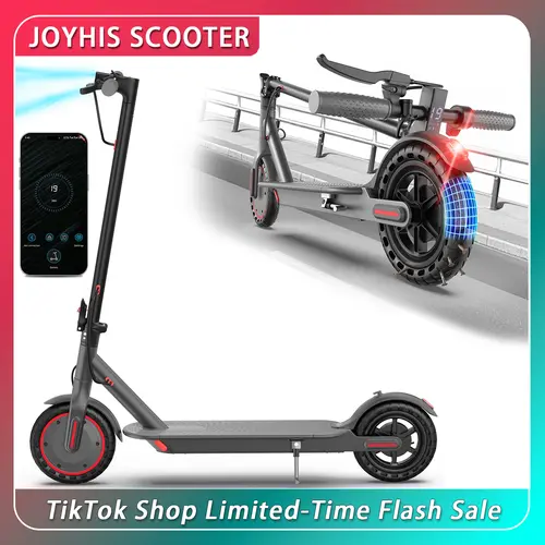 Electric Scooter - 350W Motor, 19 MPH Max Speed, 17-20 Mi Range, 8.5" Honeycomb Solid Tires, Dual Braking System, App Control & Lock Function, Suitable for Teenagers