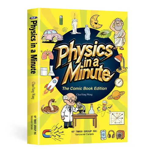 【FY BOOKS】Physics in a Minute - Comic Book Edition, Beginner-Friendly Children's STEM Book with Magnets, Gravity, Energy, Light Concepts, Colorful Comic Illustrations, Tech Content, Kids' Gift Ideas