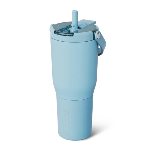 BrüMate Resa Flip Covered Flip-Down Straw Tumbler | 35oz & 20oz Sizes | 100% Leakproof Insulated Travel Tumbler | Cup-Holder Friendly Insulated Tumbler | Built-in Silicone Sleeve and Easy Carry Handle