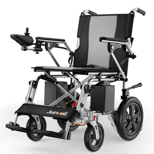 Juswell Foldable Electric Wheelchair for Adults, Motorized All-Terrain Chair with 15/30 mi Range, 300/350 lbs Weight Capacity, Portable Powered Wheelchair, Lightweight Wheelchair