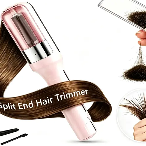 Women's Cordless Rechargeable Split End Hair Trimmer, Type-C Charging Portable Daily Beauty Product, Smooth Damaged Strand Remover Without Length Change, Ideal Gift for Friends Home Care Tool