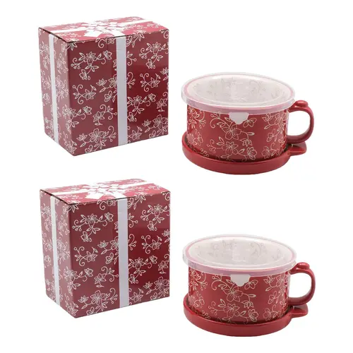 Temp-tations Set of 2 25oz Meal Mugs w/Lid-Its