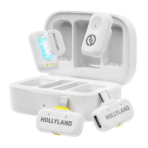 Hollyland LARK A1 Combo Version Cordless Compact Wireless Mini Microphone - Smartphone Audio Recording Solution for iPhone, USB Type-C Devices, Wedding, Podcast Setup, Streaming Setup