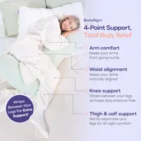 Mellow Sleep | BodyAlign Plus+ Pillow - Full Body Ergonomic Support Pillow for Back, Belly, Hips & Legs, Cooling Side Sleeper Pillow for Pregnancy, Maternity & Body Pain Relief