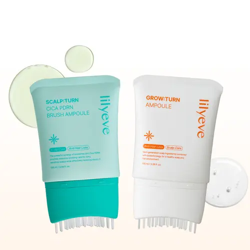 [LILYEVE] GROWTURN & SCALPTURN Hair Growth & Scalp Serum Duo with Built-In Brushes - Regrowth Formula Scalp Wellness Bundle, Thicker Stronger Hair Care Products