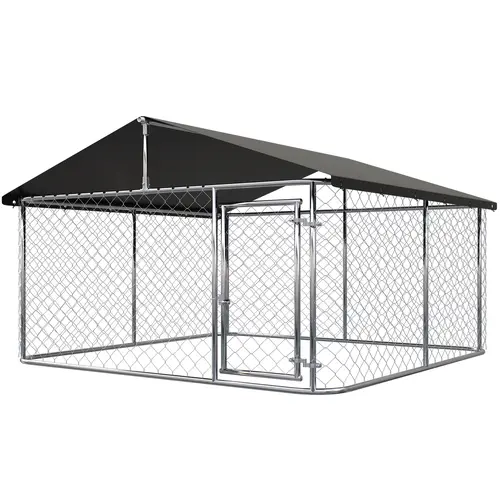 Petony Outdoor Dog Enclosure Heavy Duty Dog Kennel House Mesh Dog Big Cage Pet Kennel Steel Fence with Secure Lock