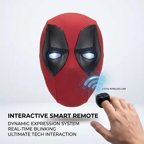 Marvel Cool Hero Costume Mask - Remote Control Glow on Command Red-Blue Lights - Skin-Friendly for Long Wear Plastic Design - 26x19x11cm - Party Face Masks for Cosplay, Halloween,sohochic