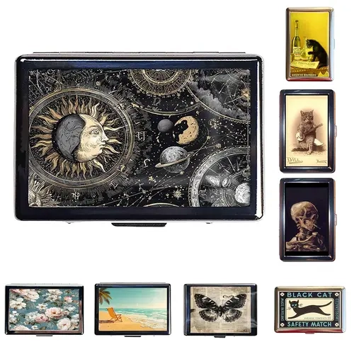 New Vintage Versatile Metal Storage Case with Easy Snap, Elegant and Retro style Card Box for Credit Cards Cash Id Business Cards
