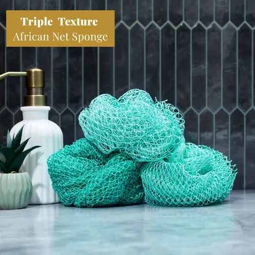 3-in-1  African Exfoliating Net Sponge - Soft + Classic + Firm texture