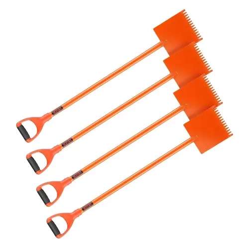VEVOR 4-Pack Steel Blade Shingle Shovel with D-Grip Handle, Roof Ripper, 45# Steel 30.47in Shock-Absorbing Lever, PP Grip, 6.39lbs Ergonomic Effort-Saving Design Tool for Home Users, Roof Demolition, Nails Removal, Commercial Renovations (Orange), Excelle