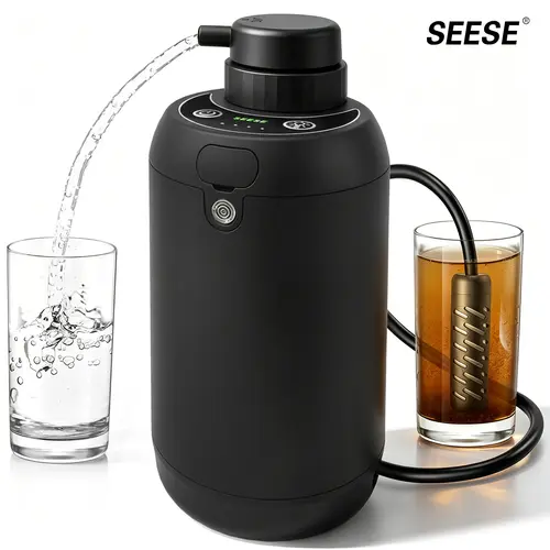 SEESE Water Filter Camping – Electric Portable Water Purifier Survival, 0.01 Micron, 5-Stage Water Filtration System Survival with LED Emergency Lighting for Hiking, Backpacking, Travel