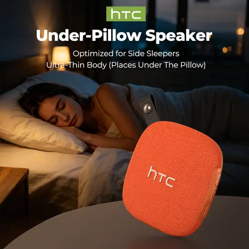 HTC WS01 Sleep Under-Pillow Speaker – Excellent Sound Quality, Ultra-Thin Body (Places Under The Pillow),  Rechargeable, Optimized for Side Sleepers, Headphone-Free Sleep Speaker, Compatible with Android & iOS