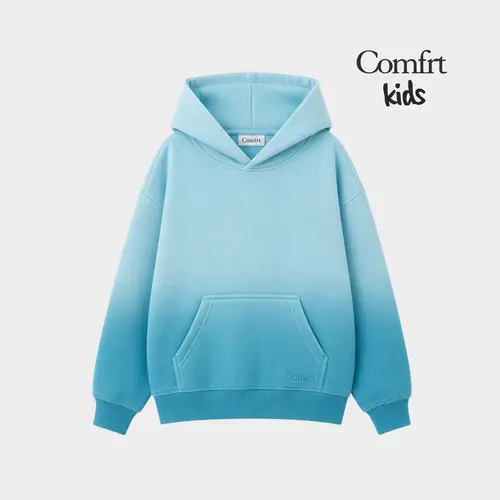 Comfrt | Sunwashed Kids Hoodie | Sun Faded Oversized Kids Cotton Hoodie 100% Cotton Garment Dyed