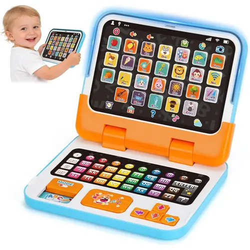 Toddler Learning Toy Tablet - Unisex Playful Toy Tablets & Computers for 1-3 Years, Interactive Educational Device with Music, Sounds, Lights, Christmas/Birthday Gifts for 12-18 Month Babies, Toddler Learning Toys, 12-18 Months