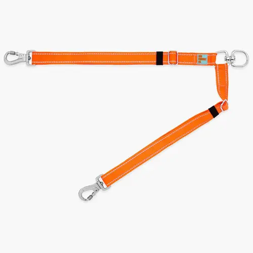 Dog Leash Splitter by Dog Friendly Co. - Solid Leads with Reflective Webbing, Tangle-Free Design, Adjustable Length (42cm-68cm), Heavy Duty Clips, Safety Lock for Controlled Walks