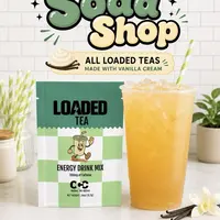 SODA SHOP Loaded Tea 12 pack Bundle | Mixed Flavors | Hydration Caffeinated Flavored Beverage Mix Packets | On the go | Dirty Soda Vanilla Cream Flavors