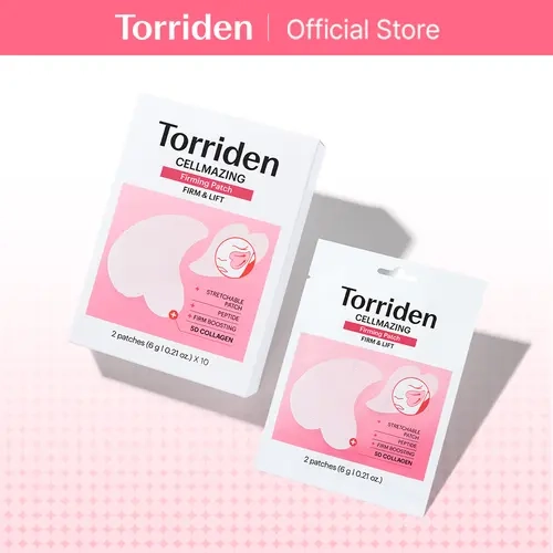 [Torriden Official] CELLMAZING Firming Patch (10 ea / 20 pcs) | Stretchable Gel Patch for Multi-Zone Lifting, For Face Lifting Care, Elasticity Care with 5D Collagen Complex, Peptide Complex