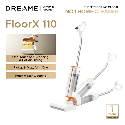 Dreame FloorX 110 Cordless Floor Washer, One-Touch Self-Cleaning & Hot Air Drying  Pickup & Mop, All in One  Fresh Water Cleaning,back to school,back to school haul