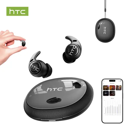 HTC NE76 Electronic Audio Wireless Bluetooth 6.0 Noise-Cancellation Sleep Earbuds - Ultra-Thin Invisible Headphone, Pressure-Free Comfort Fit for Side Sleepers, Ideal for Travel, Earbuds Wireless