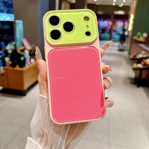 Candy Contrast Color Phone Case for iPhone 17 Pro Max 16 15 14,Colorful Dopamine Candy Full Lens Protection,TPU+PC Acrylic Shockproof Protection Phone Case