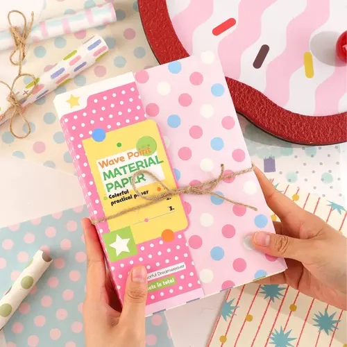 Colorful Dots Pattern Paper Scrapbook Supplies - 2 Size Options (5.5in*8in 160 Sheets, 3.94in*5.5in 200 Sheets), Non-Adhesive, Easy Handling, Crafting Materials, DIY Notebook Ready for Customization & Craft Projects