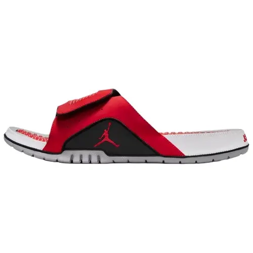 Air Jordan Hydro 4 Retro Unisex Athletic Recovery Slide Sandals - 'Fire Red Black White', Casual, Comfortable, Ideal for Post-Workout Use (Runs Small), Us M 10